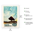 thumbnail image 2 of North America - by SAS Scandinavian Airlines System - American Bison (Buffalo) - Vintage Airline Travel Poster by Otto Nielsen c.1958 - Master Art Print (Unframed) 9in x 12in, 2 of 4