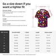 thumbnail image 5 of Balery Colorful Hearts Camisa Casual de Manga Corta con Botones para Hombre, Texturizada, Estilo Cubano, para Playa, Verano-Small, 5 of 5