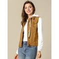 thumbnail image 2 of Unique Bargains Women's Layered Drawstring Hood Denim Jacket with Pockets, 2 of 6