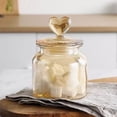 thumbnail image 3 of Heart Shaped Sealed Lid Glass Jar Amber Colored Storage Jar, Tea And Coffee Container Kitchen Decoration Jar Airtight Glass Canister For Pantry., 3 of 8