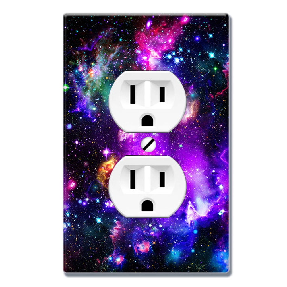 Space Decor Saturn Stars Home Decor Wallplate Metal Light Switch Plate Cover 