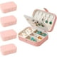 thumbnail image 1 of Set de 4 Joyeros Bluelander, Alajero Organizador para Anillos, Collares, Relojes, Pulseras y Aretes, Impermeable de Cuero, Interior de Terciopelo, Rosa, 1 of 5
