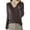 Coffee, variant on FAIWAD Women's V Neck Sweaters Trendy Casual Long Sleeve Solid Color Knitted Tops Comfy Lightweight Pullover Sweater