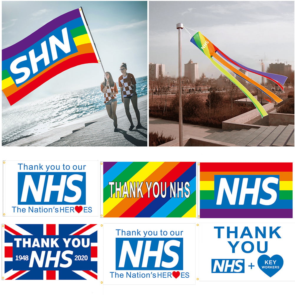 Pre-order Thank You NHS Doctor Nurse 5ft*3ft Flag Buy 1 Flag Get 1 NHS Pin 