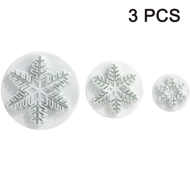 Molde para estampar en relieve con émbolo de patrón intrincado, cortador de fondant de copos de nieve de plástico apto para uso alimentario