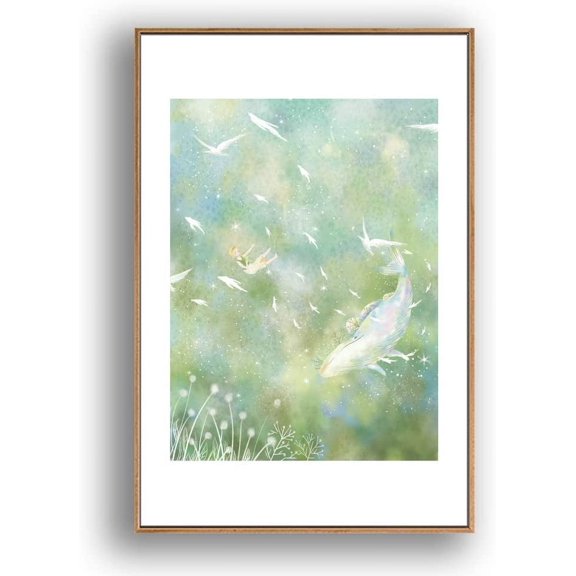 IDEA4WALL Framed Canvas Wall Art for Living Room, Bedroom Whale Canvas Prints for Modern Home Decoration Ready to Hang