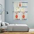 thumbnail image 6 of Orange Circle Kitchen Curtains Valances and Tiers Set of 3 Blue Brown Line Sun Modern Abstract Beige Tier Curtains and Valance with Rod Pocket for Small Windows, 27.5"x24", 6 of 9