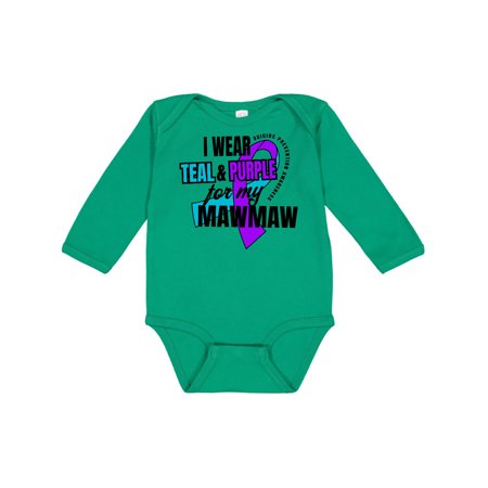 

Inktastic Suicide Prevention I Wear Teal and Purple for My Mawmaw Gift Baby Boy or Baby Girl Long Sleeve Bodysuit