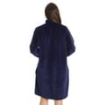 thumbnail image 3 of Just Love Plush Zipper Lounger Short Robe (Navy, Small), 3 of 3