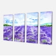 thumbnail image 2 of Lavender Fields Watercolor - Landscape Canvas Art Print, 2 of 3