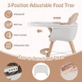thumbnail image 4 of Babyjoy 6 in 1 Convertible Wooden High Chair Toddler Feeding Chair with Cushion Light Brown, 4 of 8