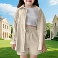 thumbnail image 2 of TSHXS Girls Clothing Girl Shirts Size 14-16 Kids Girl Clothes Top And Shorts Toddler Girl Summer Outfits Short Set 13-14 Years Beige, 2 of 9