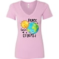 thumbnail image 3 of Inktastic Earth Day Peace Love Earth Women's V-Neck T-Shirt, 3 of 5