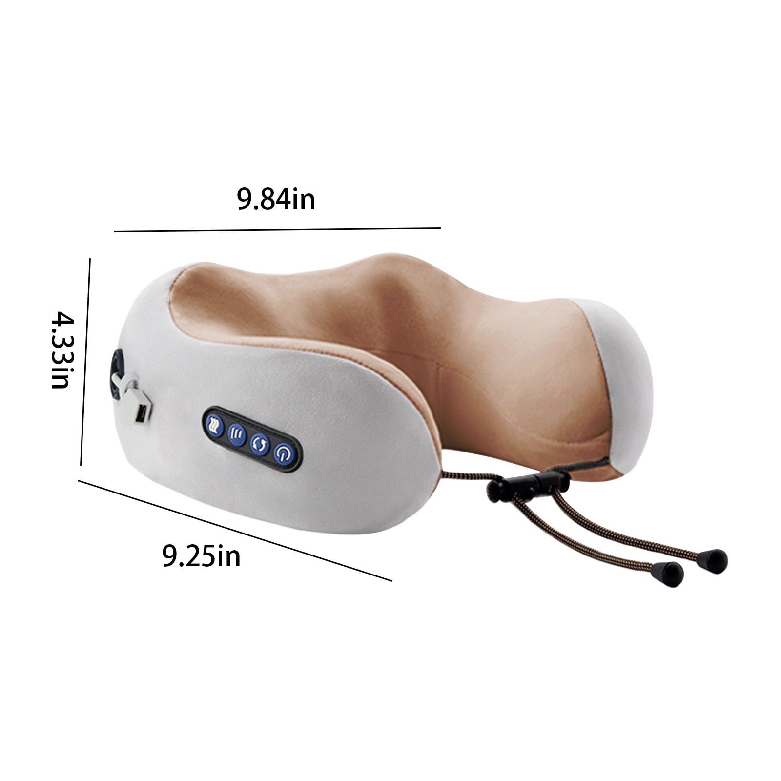 Iuhan Electric Neck Massage Pillow, U-Shaped Memory Foam Cervical Pillow for Pain Relief, Heated Massager for Neck Shoulder Muscle, Travel Pillow for Office Home Airplane Car