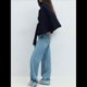 thumbnail image 5 of Ponchos con Mangas de Murciélago para Mujer, Abrigo de Lana con Cuello Alto y Cinturón, Chaqueta Corta de Invierno Marina S, 5 of 7