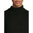 thumbnail image 4 of Time and Tru Women's Ribbed Mock Neck Sweater Sweater, 4 of 5