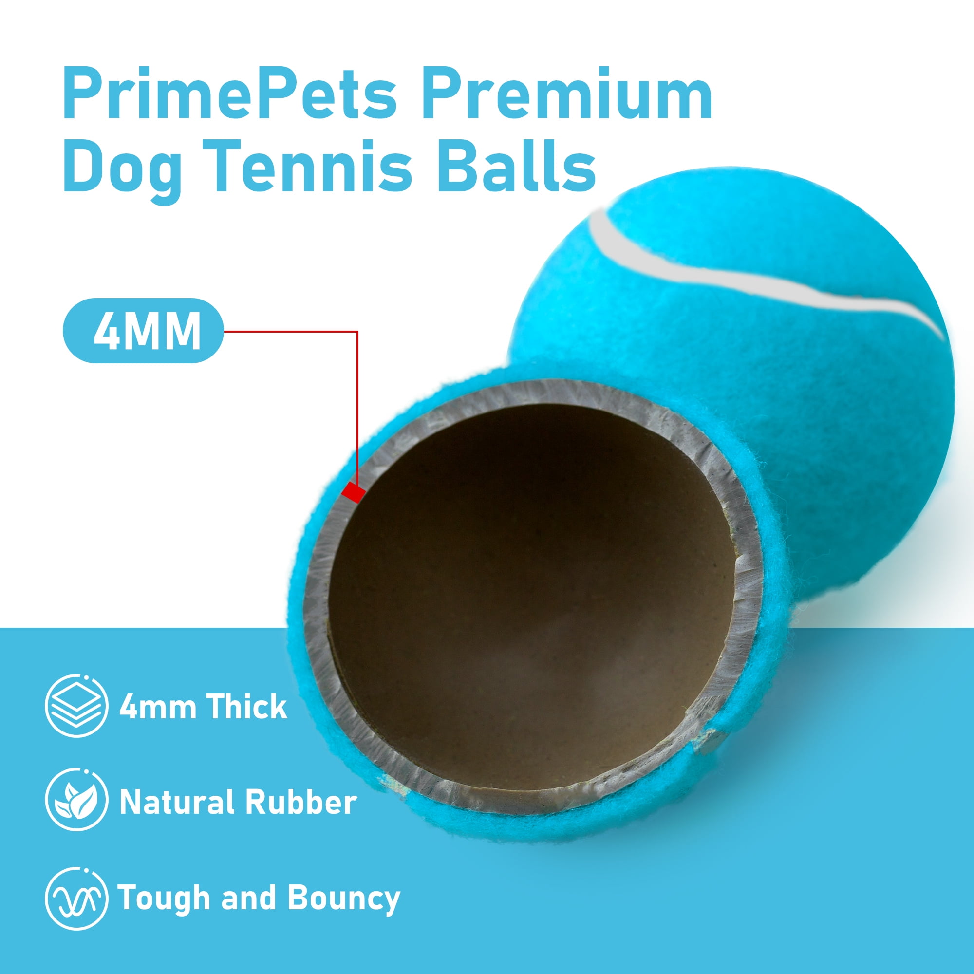 Dog Balls Bulk 4-Pack Squeaky Tennis Balls For Dogs Colorful