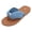 Blue, variant on Womens Crochet Knit Flat Flip Flops Beach Summer Stylish Casual Memory Foam Slip on Thong Dress Sandals Comfortable Walking Slides Slippers for Vacation Black Size 7