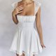 thumbnail image 3 of Vestido Vestido de encaje con tirantes en la playa Vestido sin espalda con tirantes Elegante para fiesta (Blanco XL) Cgtredaw Blanco T XL para Mujer, 3 of 9