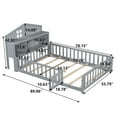 thumbnail image 6 of Bellemave Full Size Montessori Bed with Bookcase,Wooden Floor Bed with Fence Rails and Door, Full Playhouse Beds with Storage Headboards, No Box Spring Needed (Gray), 6 of 8