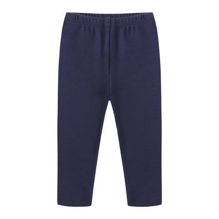 

JWZUY 18Months-8Years Girls Toddler Capri Leggings Crop Pants Kids Children Casual Solid Lounge Pant Navy 90