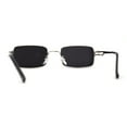 thumbnail image 4 of Spring Loaded Hinge Arm Pop Color Rectangle Dad Shade Sunglasses Silver Black, 4 of 4