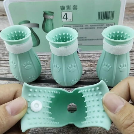 Cat Claw Protector Bath Anti-Scratch Cat Shoes For Cat Adjustable Pet Bath Wash Boots Cat Paw Nail Cover Pet Grooming Supplies