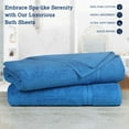 thumbnail image 3 of Casa Lino 2Pc Premium Bath Sheets (Extra Large) for Adults (72" x 36") - 100% Cotton, 400GSM, Ultra Absorbent (Mykonos Blue), 3 of 7