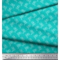 thumbnail image 2 of Soimoi Green Japan Crepe Satin Fabric Dots & Palm Tree Decor Fabric Printed Yard 44 Inch Wide, 2 of 3