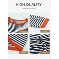 thumbnail image 7 of XCHQRTI Women's Striped Long Sleeve Tops Drop Shoulder Color Block Shirts Lightweight Pullover, 7 of 7