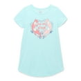 thumbnail image 2 of Wonder Nation Girls Graphic Print Sleep Dress with Short Sleeves, 2-Pack, Sizes 4-18 & Plus, 2 of 3