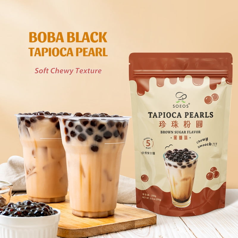 Soeos Tapioca Pearls for Boba Tea, 8.8oz, 3  pack Total 26.4 oz