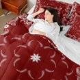 thumbnail image 4 of jejeloiu Rich Paisley 7pcs Queen Bedding,Bohemian Print Bedding Comforter Set Queen For Adults,Red White,Reversible, 4 of 7