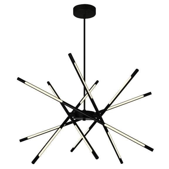 CWI Lighting Oskil 6 Light LED Integrated Metal Chandelier in Black