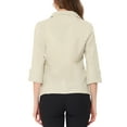 Unique Bargains Women's Office Suit Jacket Notched Lapel Collar 3/4