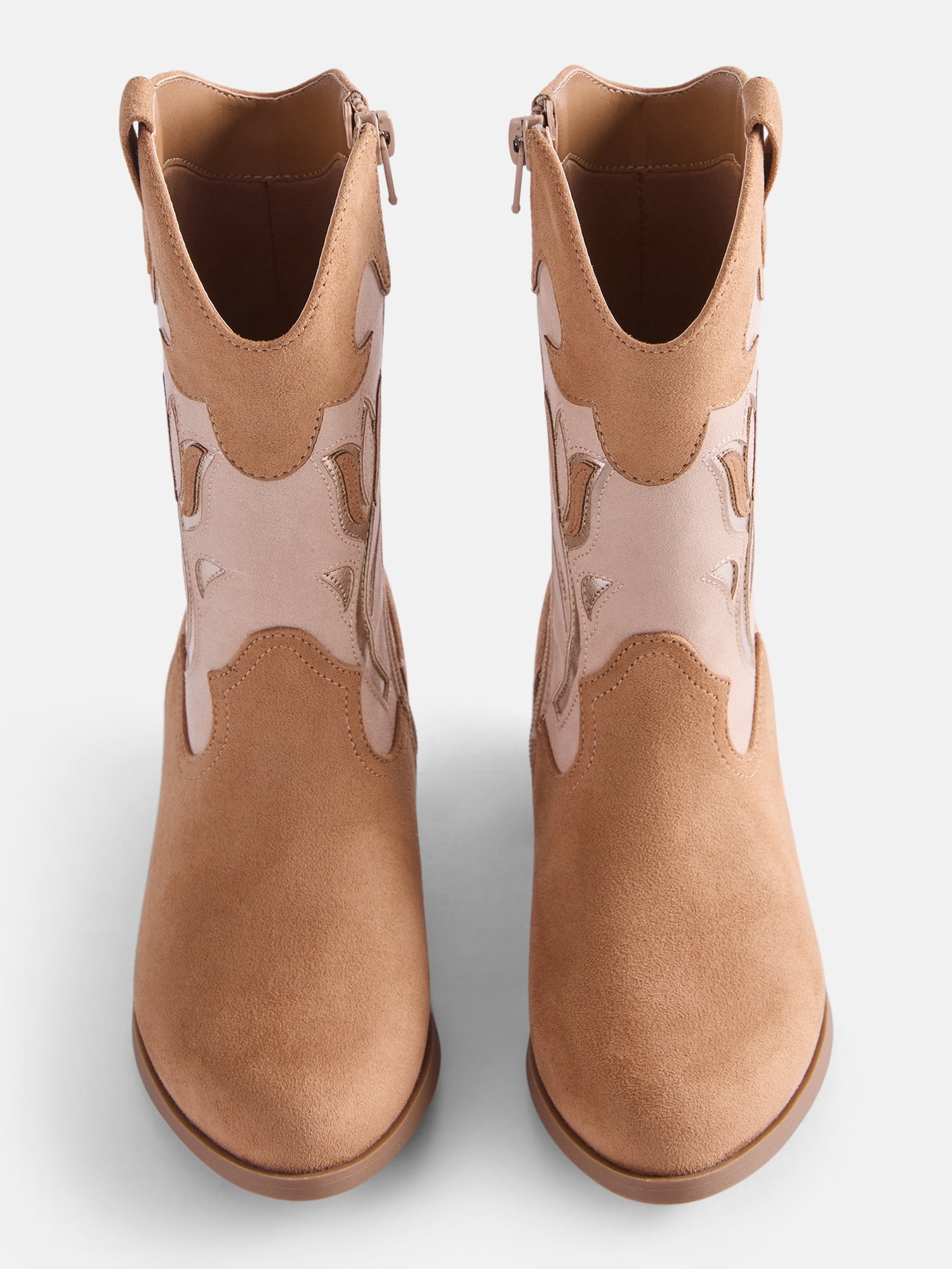 Wonder Nation Toddler, Little, & Big Girls Tulip Flower Cutout Western Boots