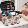 thumbnail image 5 of HELLHERO Poinsettia Pattern Portable Cosmetic Bag Organizer 8.86 x 6.5 x 5.9 Inches Storage Pockets Friend with Large Capacity Daily Work, 5 of 6