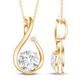 thumbnail image 3 of Rosec Jewels Lab Grown Diamond Teardrop Necklace with Star (EF-VS Grade) Ready to Gift for Valentines Day, 18K Yellow Gold, 3 of 6
