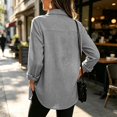 thumbnail image 2 of HIOK Waffle Knit Shacket for Women 2026 Long Sleeve Button Down Shirts | Collared Shirts, Business Casual Work Tops, Shirt Jackets, Ladies Blouses, Chest Pocket, Lightweight, Outerwear, Fall Clothes, 2 of 11