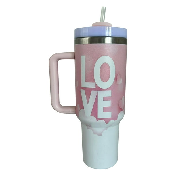 Stanley Quencher H2.0 Vaso de Coche Flowstate aislado al vacío Nuevo en acero inoxidable de gran capacidad Aislamiento térmico Hielo portátil con asa para agua, té helado o café 40oz