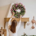 thumbnail image 5 of Spring Festival Summer Powder White Wreath Simulation White Wreath Door Hanging Home Decoration Spring and Summer Wreath Farmhouse Door Front Decoration Farm Wreath, 5 of 5