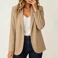thumbnail image 2 of Sahpxhe Womens Office Blazer Notched Lapel Long Sleeve Casual Slim Fit Suit Jacket for Business Meeting Formal Khaki M, 2 of 9