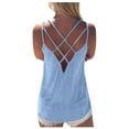 thumbnail image 2 of UYISJ Women's Tank Tops Cute Criss Cross Back Loose Spagetti Hollow Out Camisole Basic hirt, 2 of 6