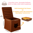 thumbnail image 3 of EHHLY Hidden Cat Litter Box Enclosure Furniture, Insulated Cat House Outdoor with Flip Lid for Easy Cleaning, Winter Feral Cat Shelter Weatherproof, Cat Hideaway Cave Side Table & Nightstand, Caramel, 3 of 6