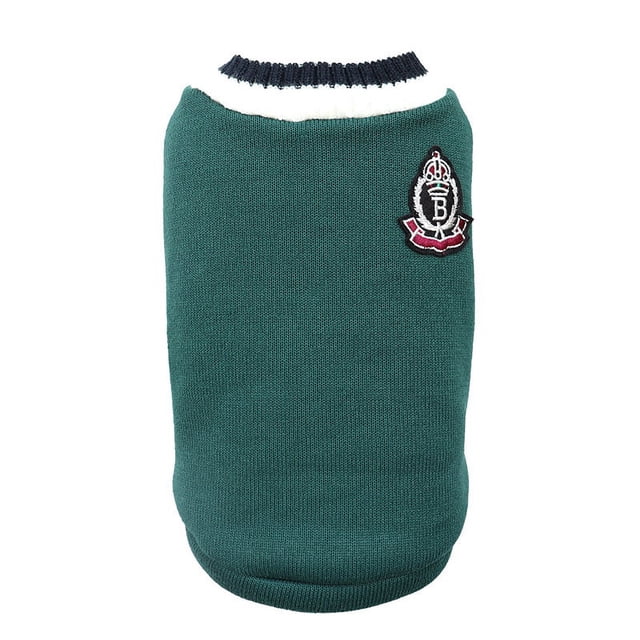 Chaleco de punto para perros, suéter de punto para mascotas, suéter con cuello en V para perros escolares, ropa para mascotas, diseño aerodinámico