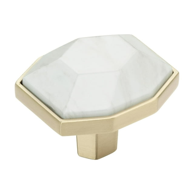 Amerock Carrione BP36638MWBBZ - Perilla para gabinete de color champán dorado y mármol, 1-5/8 pulgadas (41 mm) de largo
