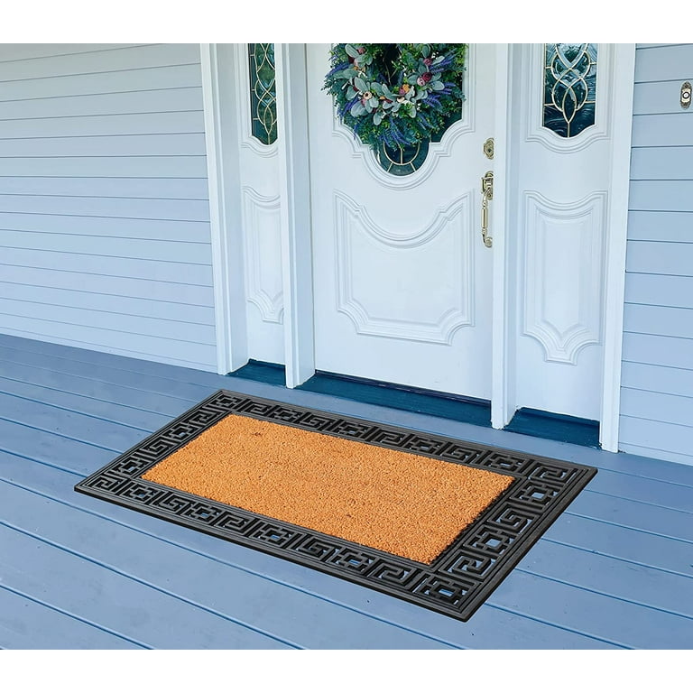 A1HC Natural Coir and Rubber Door Mat, 24x36, Thick Durable Doormats for  Indoor Outdoor Entrance, Heavy Duty, Low Profile Easy to Clean, Long  Lasting, Front Porch Entry Rug, Black (RC184NW-24X36) 