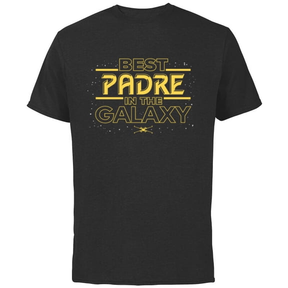 Star Wars Best Padre in the Galaxy Birthday Día del Padre - Short Sleeve Cotton T-Shirt for Adults - Customized-Black