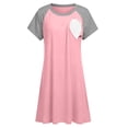 thumbnail image 5 of fheaev Nursing Breastfeeding Dresses for Women Maternity Crew Neck Casual Knee Length Pregnancy Clothes Pink M, 5 of 8