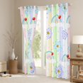 thumbnail image 3 of Homewish Cartoon Blossoms Floral Blackout Curtains Set of 2 (52x84 Each) for Kid, Dreamy Rainbow Window Curtains, Colorful Stripes Lines Curtains and Drapes, Blackout Curtains Bedroom Decor, 3 of 6